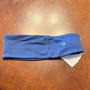 NWT Lululemon License To Train Wide Headband Blue Twill